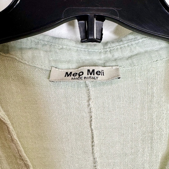 Meo Meli Italian Linen/Cotton Johnny Collar Top - Picture 5 of 5